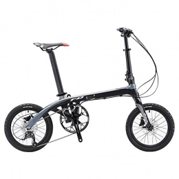 WuZhong Bicicleta WuZhong F Bicicleta Plegable Ultraligera de Fibra de Carbono Frenos de Doble Disco Adulto Cambio Bicicleta Oculta Hebilla Plegable bloqueable 16 Pulgadas