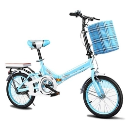 WYZDQ Bicicleta WYZDQ Adulto Bicicleta Plegable de 20 Pulgadas de absorción de Choque Ultra Ligero Masculino Bicicleta de montaña y Femenino Estudiantes Adultos Niños, Azul