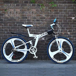 WZB Bicicleta WZB Bicicleta de montaña Plegable con 26"Aleacin de magnesio sper Liviana, Suspensin Completa de Primera Calidad y Engranaje Shimano de 21 velocidades, 10, 26