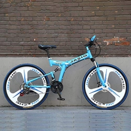 WZB Bicicleta WZB Bicicleta de montaña Plegable con 26"Aleacin de magnesio sper Liviana, Suspensin Completa de Primera Calidad y Engranaje Shimano de 21 velocidades, 2, 26