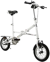 XBSXP Plegables XBSXP Bicicleta Plegable, Coche Plegable Bicicleta de Velocidad de Freno en V de 12 Pulgadas, Bicicleta para niños Masculinos y Femeninos, Bicicleta para Estudiantes, Blanco