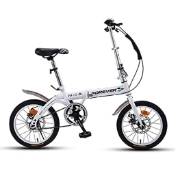XBSXP Bicicleta XBSXP Bicicleta Plegable, Freno de Disco mecánico Ultraligero portátil pequeño de una Sola Velocidad y Bicicleta Plegable de Acero al Carbono con Pedales, Adultos, Estudiantes, niños