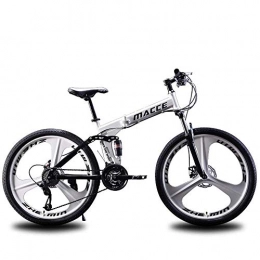 XHCP Bicicleta XHCP Bicicleta de montaña Plegable de 24 Pulgadas, Bicicletas de Estudiante de Velocidad Variable para amortiguadores para Hombres y Mujeres, Bicicleta de montaña de 21 / 24 / 27 velocidades, MTB, bl