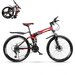 XHCP Bicicleta XHCP Bicicletas de montaña para Adultos, Bicicletas de montaña Plegables de 26 Pulgadas, Bicicletas con Cuadro de suspensión Completa de Acero con Alto Contenido de Carbono, Bicicleta de montaña