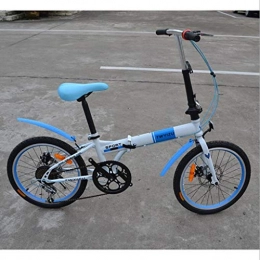 Xiaoping Plegables Xiaoping Bicicleta Plegable de 20 Pulgadas Bicicleta Plegable Bicicleta de Freno de Disco de 7 velocidades Bicicleta de conducción Libre (Color : Blue)