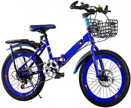 XINHUI Bicicleta XINHUI Bicicleta De Niño Plegable De 22 Pulgadas, Bicicleta De La Ciudad Plegable De Velocidad Variable, Bicicleta De Gran Capacidad, Bicicleta Ligera para Adolescentes Y Adultos, Azul
