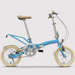 XINHUI Bicicleta XINHUI Mini Bicicletas Plegables, Bicicletas Plegables De Una Sola Velocidad De 14 Pulgadas, Bicicleta De Cercanías Superportables Livianas Portátiles