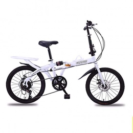 XM&LZ Bicicleta XM&LZ Mini Ultra-luz Bicicleta Plegable, Amortiguador Acero Al Carbono Bicicleta Plegable, 16 Pulgadas Velocidad Variable Bik Plegable Niños Hombres Mujeres C 16inch