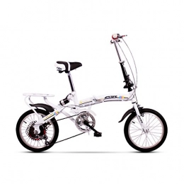XQ Bicicleta XQ Bicicleta Plegable Bicicleta Ultralight Mini Velocidad Variable Mojadura 20 Pulgadas Adulto Bicicleta para Nios (Color : Blanco, Tamao : Variable Speed)