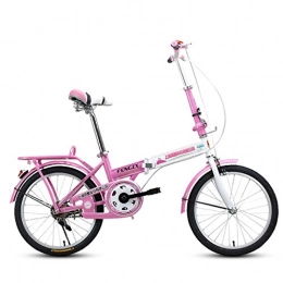 XQ Bicicleta XQ F311 Blanco Y Rosa Bicicleta Plegable Adulto 20 Pulgadas Ultralight Portátil Estudiante Bicicleta para Niños