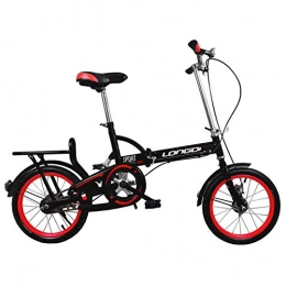 XYANG BK Plegables XYANG BK - Bicicleta Plegable de 20 Pulgadas con Marco de Acero de Carbono para Bicicleta, Ligera, para Mujeres, Estudiantes, Adolescentes, portátil, Ciudad, Blackred