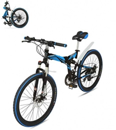 YALIXI Plegables YALIXI Bicicleta de montaña Plegable, Bicicleta de montaña para Adultos de 26 Pulgadas y Marco Plegable de Acero al Carbono, Pedal de Freno de Doble Disco Plegable