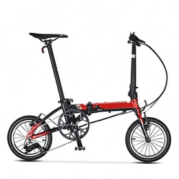 YANGMAN-L Bicicleta YANGMAN-L 14" Frenos de aleación Ligera Plegable City para Bicicleta 3 Velocidad de Doble Disco portátil conmuta Bicicletas Escuela de Trabajo para, Rojo