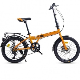 YANGMAN-L Bicicleta YANGMAN-L 20" Frenos de Acero de Alto Carbono Plegable Ciudad de la Bicicleta 7 SP Dual Disc, Amarillo