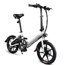 YANGMAN-L Bicicleta YANGMAN-L E-Bici eléctrica de 16" Bicicletas Plegables 36V / 7Ah batería 250W Motor 15.6 mph MAX de Velocidad 25 km de autonomía de 6 velocidades Shifter Bicicletas para Adultos, Blanco