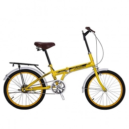 YEARLY Bicicleta YEARLY Bicicleta Plegable Mujer, Adultos Bicicleta Plegable De una Sola Velocidad Ciudad Estudiante Bicicletas de Hombres y Mujeres Bicicleta Plegable-Amarillo 20inch