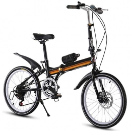 YEDENGPAO Plegables YEDENGPAO Bicicleta Plegable De Aluminio De 16 Pulgadas Bicicletas para Adultos 6 Velocidades E-Bici, 21 De Marco De Acero De Doble Velocidad Suspensin De La Bici Plegable, Negro