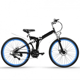 yfkjh Plegables yfkjh Bicicleta de montaña de 21 velocidades, 24 pulgadas, para hombre, de velocidad variable, color negro y azul