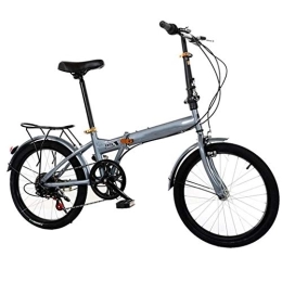 YGTMV Plegables YGTMV Bicicleta de montaña de 20 pulgadas, bicicletas de acero de alto carbono, bicicletas de freno de disco doble, marco plegable, para bicicleta de montaña adulta, gris