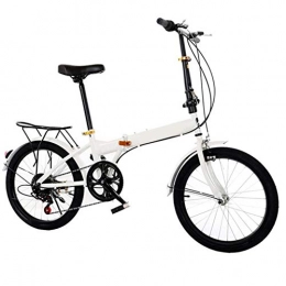 YGTMV Plegables YGTMV Bicicleta de montaña de 20 pulgadas, bicicletas plegables de acero de alto carbono, bicicletas de freno de disco doble, marco plegable, para bicicleta de montaña adulta, color blanco