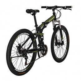 EUROBIKE Plegables YH-G7 Bicicleta de montaña plegable Ruedas de 27.5 pulgadas 21 velocidades Suspensión completa Frenos de disco dobles Bicicleta de marco plegable para hombre (verde multirayo)