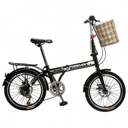 YHNMK Bicicleta YHNMK Bikes Bicicleta Plegable Urbana, Bicicleta Plegable 20 Pulgadas de Trabajo Ligero 7 Velocidades con Doble Disco, Unisex Al Aire Libre Plegable de La