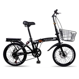 YICOL Bicicleta YICOL Bicicleta Plegable de 20 Pulgadas, Bicicleta de 6 Velocidades, Amortiguación para Estudiantes Adultos (Negro / Blanco / Azul / Rosa)