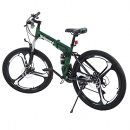 Yonntech Plegables Yonntech Bicicleta de montaña plegable de 26 pulgadas, 21 marchas, con freno de disco, unisex, para adultos