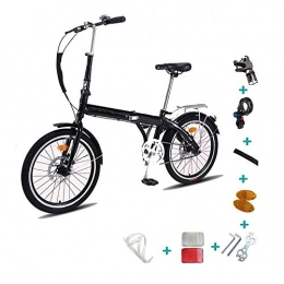 YUNDONG Plegables Yundong YUDEYU Bicicletas Plegables Cambio De 7 Velocidades, 20 Pulgadas, Unisexo (Color : Black, Size : 20 Inches)