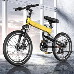 YXGLL Bicicleta YXGLL Bicicleta de montaña de 18 / 20 Pulgadas, Bicicleta Plegable de aleación de Aluminio para Estudiantes, Bicicletas Todoterreno de Velocidad Variable Que absorben los Golpes (Yellow 20 Inch)