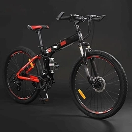 YXGLL Bicicleta YXGLL Bicicleta de montaña de 24 / 26 Pulgadas para Adultos, Plegable, Todoterreno, 24 / 27, Velocidad Variable, para Estudiantes Masculinos y Femeninos (Red 24)