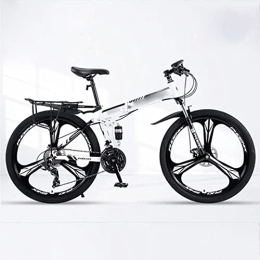 YXGLL Bicicleta YXGLL Bicicleta de montaña Plegable de 26 Pulgadas, Freno de Disco Doble de Velocidad Variable, absorción de Impacto, Bicicleta de Carreras de una Rueda (White 24 Speed)