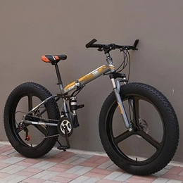 YXGLL Plegables YXGLL Bicicleta de Nieve para Adultos Plegable de 26 Pulgadas Neumáticos Ultra Anchos Bicicleta de Carretera de Playa Todoterreno de montaña de Velocidad Variable 4.0 (Silver 21)