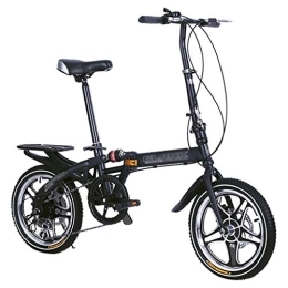 YYSD Bicicleta YYSD Bicicleta Plegable de Velocidad Variable, Bicicleta Plegable con Freno de Disco Doble para Estudiantes Adultos de 14 / 16 Pulgadas, Bicicleta con Absorción de Impactos, Carga Máxima 130 Kg