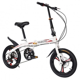 YYSD Bicicleta YYSD Bicicleta Plegable Ligera de 16 Pulgadas y 7 Velocidades Bicicleta con Amortiguador para Adultos, Hombres y Mujeres - Carga Máxima: 150 KG