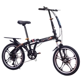 YYSD Plegables YYSD Bicicleta Plegable Unisex, Bicicletas Portátiles de Viaje Al Aire Libre de 6 Velocidades, Amortiguación y Freno de Disco Doble para Estudiantes Adultos (16 / 20 Pulgadas)