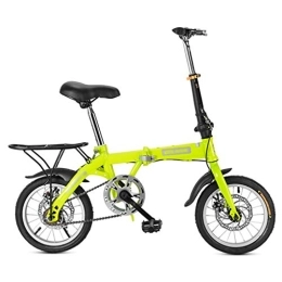 YYSD Bicicleta YYSD Mini Bicicleta Plegable para Estudiantes Adultos, Ligera, de Una Sola Velocidad, Compacta, Plegable, Freno de Disco Doble, Bicicleta Pequeña con Cesta - 14 / 16 / 20 Pulgadas