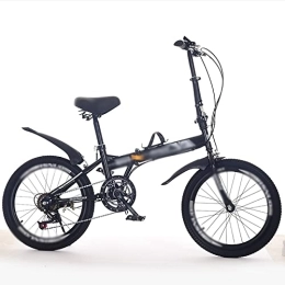 YZDKJDZ Bicicleta YZDKJDZ Bicicleta Plegable para Adultos, Ultraligera, portátil, de 6 velocidades, Bicicleta Plegable, Bicicleta de Ciudad Plegable, Negro_20 Pulgadas