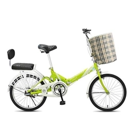 ZboLi Bicicleta de montaña, Bicicleta Plegable de 20 Pulgadas, Freno de montaña Rusa Ajustable, Verde