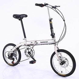 ZDXC Plegables ZDXC Bicicleta Plegable Adultos de 16 Pulgadas Bicicleta Portátil Ultraligera de Velocidad Variable para Trabajar En La Escuela Bicicleta Plegable Rápida