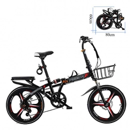 ZEIYUQI Plegables ZEIYUQI 20 Pulgadas Bicicletas Plegable Mini Amortiguación Adulto Unisex Adecuado para Montar al Aire Libre, Negro, B