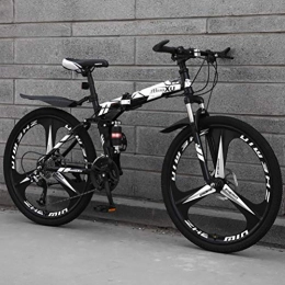 ZEIYUQI Bicicleta ZEIYUQI Bicicleta Portátil para Adultos Plegable 24 Pulgadas Marco De Acero De Alto Carbono Adecuado para Montar Al Aire Libre, Blanco, 21 * 24"*3