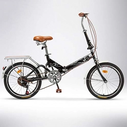 ZEIYUQI Plegables ZEIYUQI Bicicletas 20 Pulgadas Ligero Bicicleta Plegable De Velocidad Variable Adulto Montar Al Aire Libre para Niños, Negro, Single Speed B
