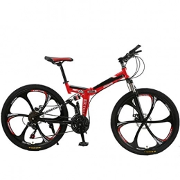Zhangxiaowei Plegables Zhangxiaowei Bicicletas Overdrive Hardtail Bicicleta de montaña Plegable de Bicicletas 26" Rueda 21 / 24 Rojo Velocidad, 21 Speed