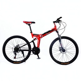 Zhangxiaowei Plegables Zhangxiaowei Mens Bicicleta de montaña, la suspensión Delantera, 21 de Velocidad, de 26 Pulgadas Ruedas, de 17, 5 Pulgadas Marco de Aluminio Rojo, 21 Speed