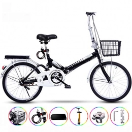 Zhangxiaowei Ultraligero Bicicleta portátil Plegable para Adultos con Auto Instalación de 20 Pulgadas Una Sola Rueda Velocidad,Negro