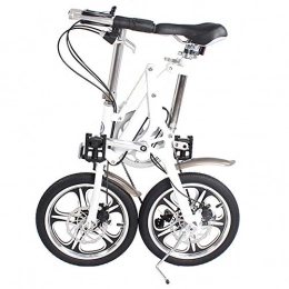 ZHAORLL Plegables ZHAORLL Aleación De Aluminio De 16 Pulgadas Plegable Bicicleta Mini Adulto De Desplazamiento De Segundos Hombres Y Mujeres Bicicleta Plegable D81 * H99cm, White, 16Inchwheel
