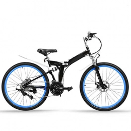 zhoudashu Bicicleta de montaña plegable de 24 pulgadas, 27 velocidades, amortiguador, freno de disco doble, para estudiantes de adultos, hombres y mujeres, bicicleta de velocidad variable