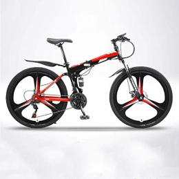 ZJBKX Plegables ZJBKX Bicicleta de montaña de 24 pulgadas, plegable para hombres y mujeres, velocidad variable de frenos de disco dual, absorción de golpes, una rueda para estudiantes de 27 velocidades.