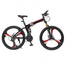 ZJBKX Bicicleta ZJBKX Bicicleta de montaña plegable de 26 pulgadas, ligera y portátil, de velocidad variable, doble amortiguación, para hombres y mujeres, 24 velocidades.